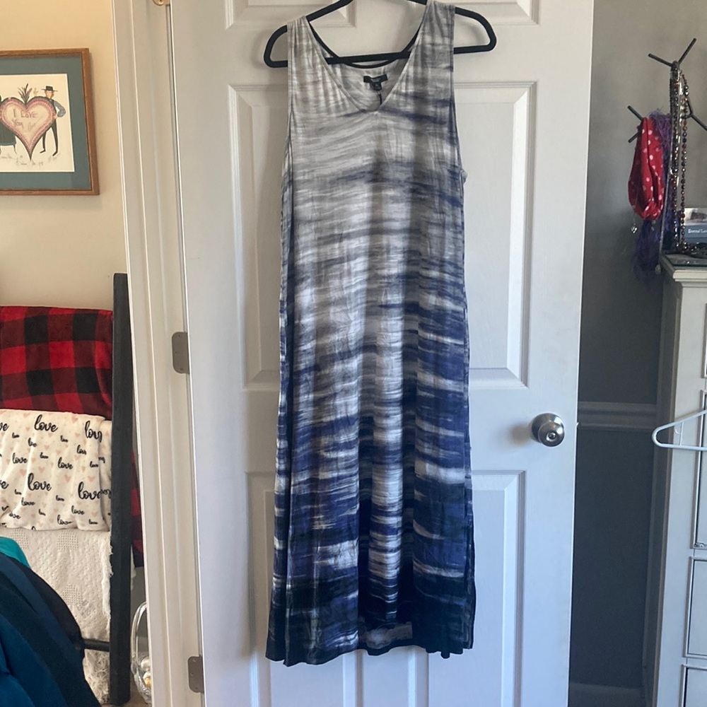 Sleeveless Maxi Dress - Black, Purple, and White. NWT.